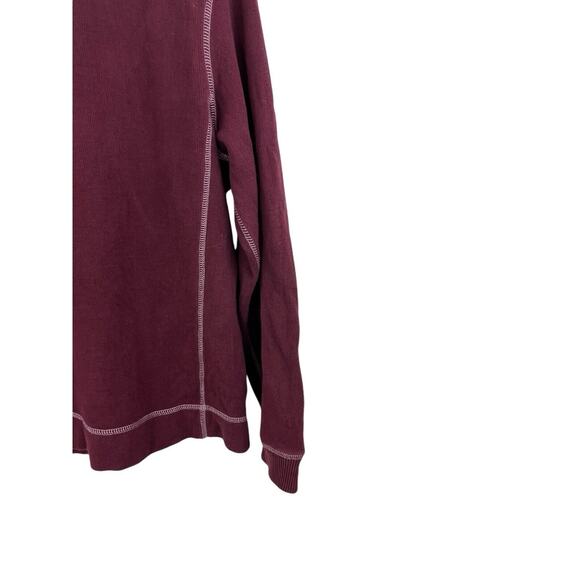 Eddie Bauer Men’s Pullover 1/4 Zip Mock Neck Burgundy Medium Cotton Sweatshirt - Picture 11 of 12